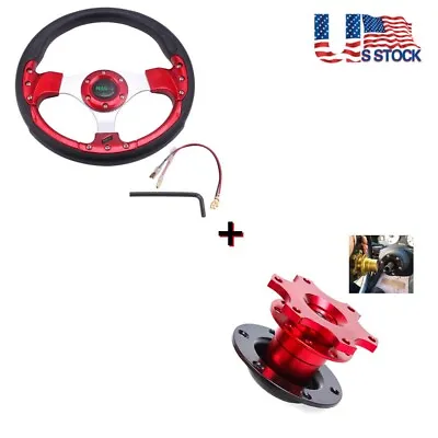 Universal Aluminum 13” 320mm Lightweight Steering Wheel W/6 Bolt Quick Release • $50.35