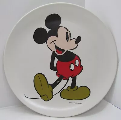 Vintage MICKEY MOUSE 9  Plastic Plate Walt Disney Productions • $10.99