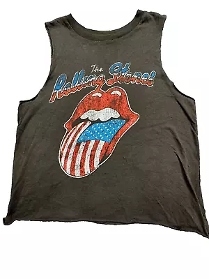 The Rolling Stones Cropped Sleeveless Muscle T-shirt Womens S • $11