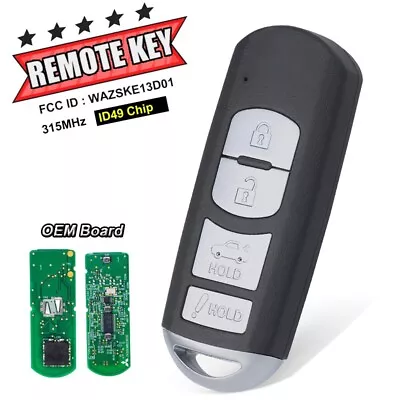 OEM Smart Remote Key Fob For Mazda 3 6 Miata MX-5 2014-2019 WAZSKE13D01 • $34.55