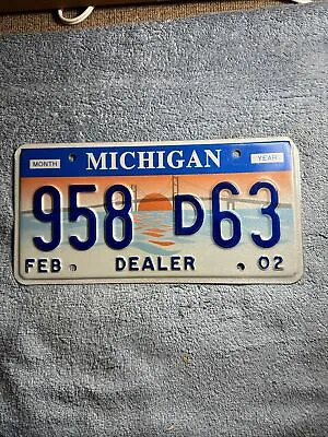 2002 Michigan Mackinac Bridge Dealer License Plate 958D63 • $15