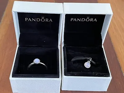 $50 • Buy Genuine Pandora Ring October Birthstone  - Size 54 - Plus Matching Pendant 