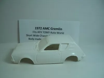 HO Slot Car Resin Body 1972 AMC Gremlin White AFX TOMY Mega-G+ 1.5 Auto World • $7.99