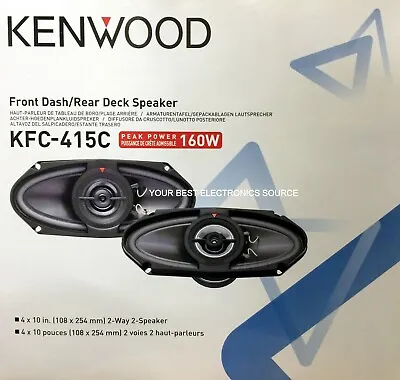 NEW Kenwood KFC415C 4 X10  Performance Series Coaxial Car Speakers 4x10 (1 PAIR) • $69