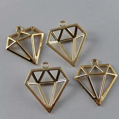 37pcs Gold Plated Alloy Hollow Triangle Shape Charms Pendant Jewelry Making • $4.27