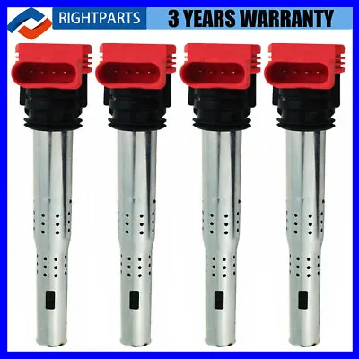 $53 • Buy Set Of 4 Ignition Coil Pack 06E905115E For Audi A4 A5 R8 & VW Golf GTI 2.0T FSI