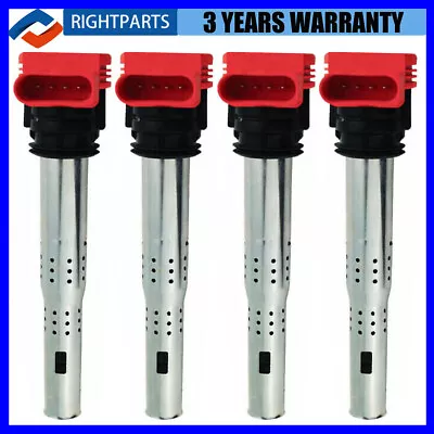 $49.99 • Buy Set Of 4 Ignition Coil Pack 06E905115E For Audi A4 A5 R8 & VW Golf GTI 2.0T FSI