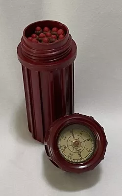 WWII US Army Taylor Compass Red Bakelite Match Safe USAAF W/ Original Matches • $53