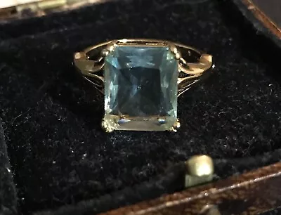 £14.99 • Buy Vintage Style Jewellery Aquamarine Ring 18K Gold Plated