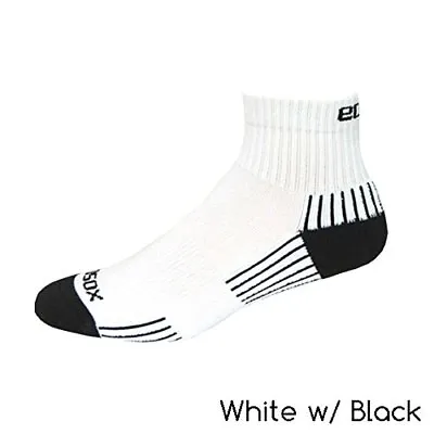 3 Pair EcoSox Bamboo Quarter Socks White With Black Size Medium 1005-4 • $33.55