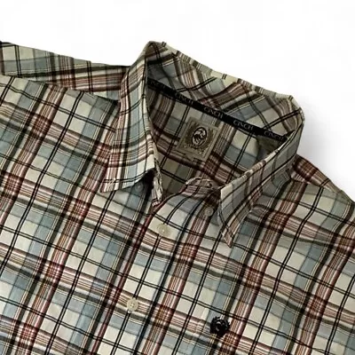 Cinch Western Cowboy Long Sleeve Button Down Plaid Shirt Men's Size Medium • $19.87