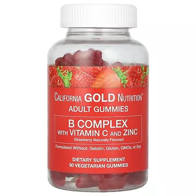 B Complex With Vitamin C And Zinc Gummies Natural Strawberry Flavor  90 • $11.36