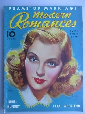 Modern Romances Magazine - February 1939 Issue - Nancy Kelly Cover • $6