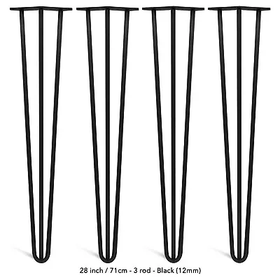 Hairpin Legs Set Of 4 Legs - 4 To 40 Inch + FREE Screws Floor Protectors • £46.95