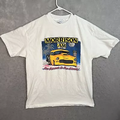 A1 Vintage Morrison Chassis Drag Racing Car T Shirt Adult XL White Mens • $19.99