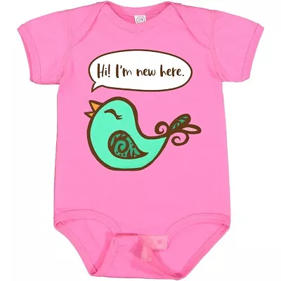 Inktastic Hi! I'm New Here Paisley Bird Baby Bodysuit Happy Birthday Mom Dad Day • $18.99