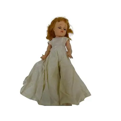 Vintage Ideal Plastic Rubber Doll 19  P-19 Blonde Hair Girl Blue Sleep Eyes • $29.99