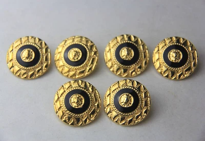 $11.99 • Buy 6 Vintage Lion Head Metal Base Shank Buttons