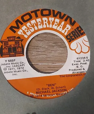 Michael Jackson Ben/I Wanna Be Where You Are Motown Yesteryear Re-Issue 45 • $6