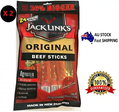 2x Jack Link's Original Beef Jerky 288g Made In New Zealand -Beef Sticks 24 Pack • $51.99