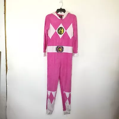 $20 • Buy Power Rangers Pink Ranger One-Piece Pajama Costume Women XS Hoodie Full Zip