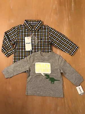 New! Infant Boys Carter's & Mayoral Shirts Lot Of 2 Long Sleeve Size 9 Months • $14.99