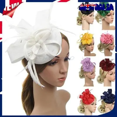 $14.77 • Buy Women Fascinator Hat Alice Headband Clip Tea Party Headband Feathers Hair Clip