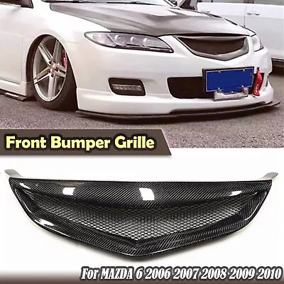 For 2006-2010 2007 Mazda 6 Mazda6 Front Bumper Grille Grill Black Carbon Fiber • $118