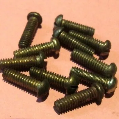 £2 • Buy Ten Meccano Brass Plated Slotted Roundhead 1/2 Bolts, Part 111a