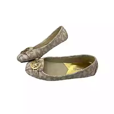 Michael Kors Fulton Moc MK Signature PVC Vanilla Women’s 6.5 • $79.95