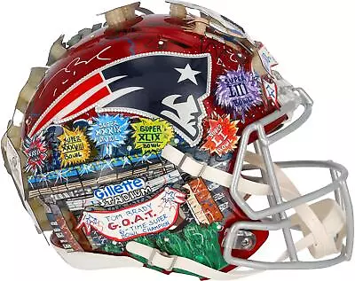 Tom Brady Patriots Signed Riddell Flash Authentic Helmet-Art Charles Fazzino • $12999.99