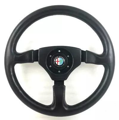 Genuine Momo Alfa Romeo SZ Sprint Zagato 360mm Black Leather Steering Wheel. 7A • $1490.31