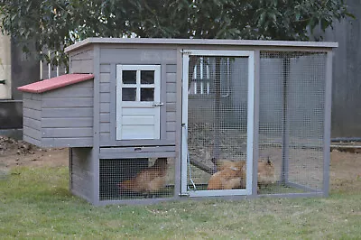 YES4PETS Grey Large Chicken Coop Rabbit Hutch Ferret Cage Hen Chook Cat House • $295