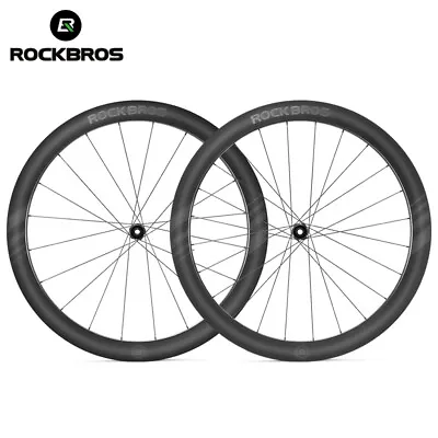 ROCKBROS Carbon Fiber Wheels 50mm Rim Road Bike Wheelset Disc Brake Clincher • $899.88