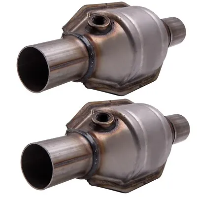 Pair 2  Universal Catalytic Converter Weld On 400Cell Substrate Ceramic 53004 • $65.55