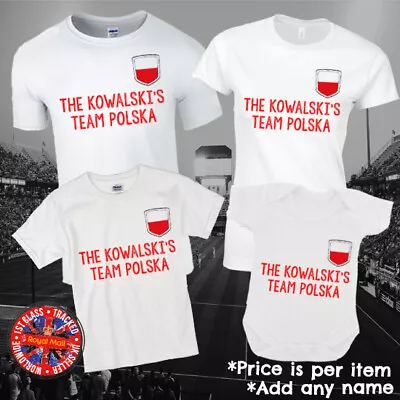 Team Poland Polska Personalised Euros World Cup Football Matching T-shirt Set • £9.99