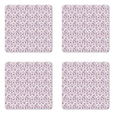 $19.99 • Buy Ambesonne Underwater Coaster Set Of 4 Square Hardboard Gloss Coasters