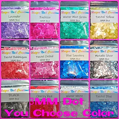 3MM DOT Shape Glitter~Ultra Thin~U Choose Color~Art•Face•Festival•Craft•Nail Art • $2.50