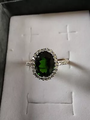 Diopside And Diamond Ring Size K • £260