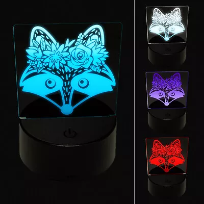 Raccoon Wearing A Flower Crown 3D Illusion LED Night Light Sign Lamp • $19.99