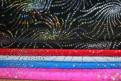 Starburst Hologram Sequin Lycra Fabric - 4 Way Stretch - Width 150 Cm *free P&p* • £15.99