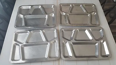 Vintage Carrollton MFG CO 4 Stainless Steel USMC Military Food Trays. • $49.95