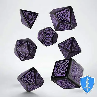 Q-Workshop Call Of Cthulhu Orient Express Dice Set (7) Black/Purple D&D RPG • $12