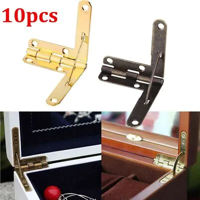 10pcs 90° Angle Wooden Box Supports Hinge For Small Wooden Jewelry Wine Case • $15.16