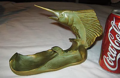 Antique Mcclelland Barclay Maritime Bronze Sea Sail Fish Statue Sculpture Tray • $895