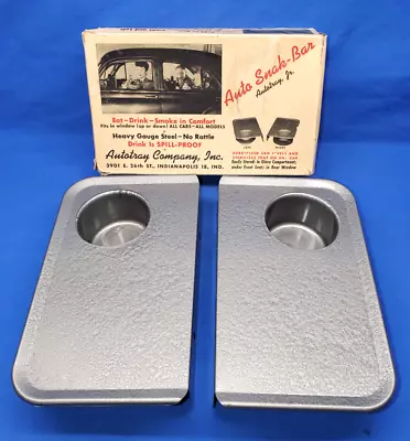 Vintage Accessory Auto Snak-Bar Autotray Jr Drive In Car Hop Window Trays Set(2) • $175