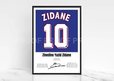 Zinedine Yazid Zidane Football Stats Print / Football Poster Football Gift • $8.95