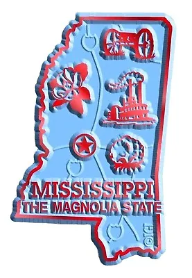 Mississippi The Magnolia State Map Fridge Magnet • $6.99