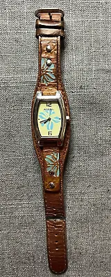 Vintage Womens Fossil Analog Quartz Watch JR-8179 Leather Floral NEW Battery • $17.49