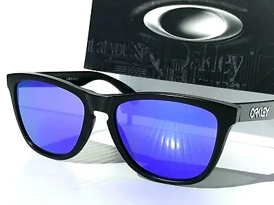 NEW* Oakley Frogskins Matte Black W POLARIZED Galaxy VIOLET Sunglass 9245 • $108.87